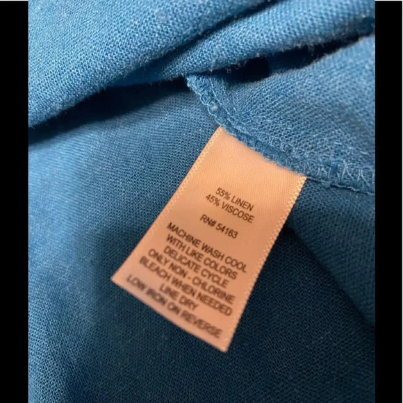 Marc New York Tunic Long Line Linen Blend Popover Teal - Picture 5 of 7